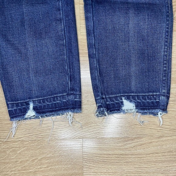AMO Jeans Size 28 High Rise Stix Crop Rambler Made In USA Distressed Medium Blue - Picture 6 of 8